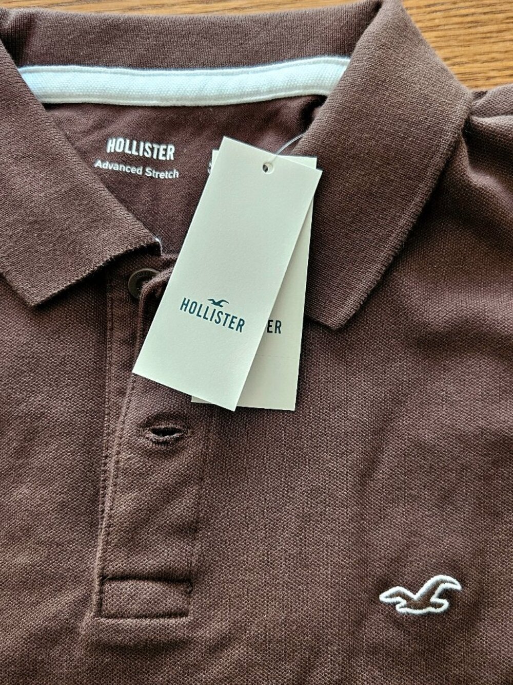 Hollister Icon Advanced Stretch Polo Shirt – Brown, Size Medium, NWT - Picture 7 of 12